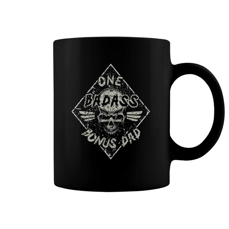 Mens One Badass Bonus Dad Coffee Mug