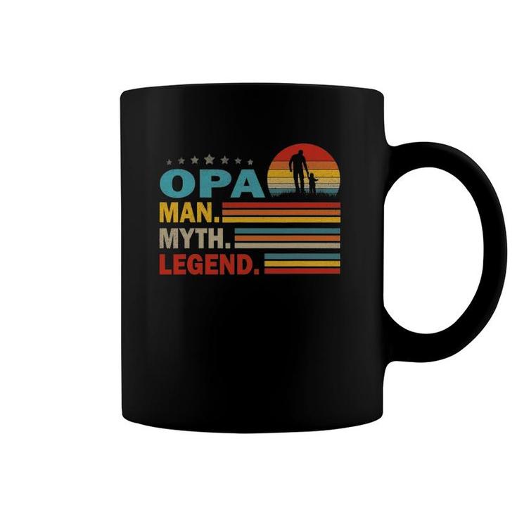 Mens Opa Man Myth Vintage Opa Legend Father's Day Gift Coffee Mug
