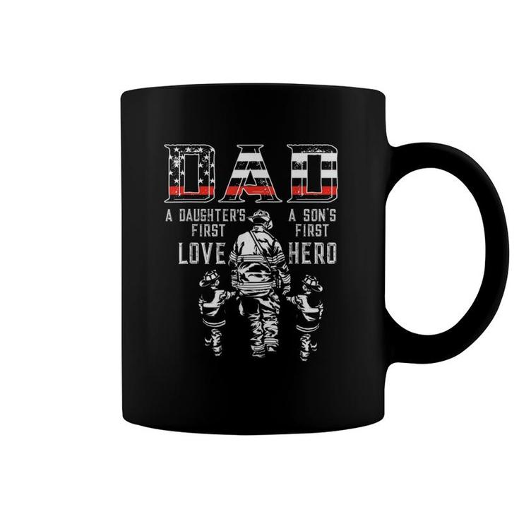 Mens Oxbd Dad Daughter Love Son Hero Fireman Dad Fathers Day Coffee Mug