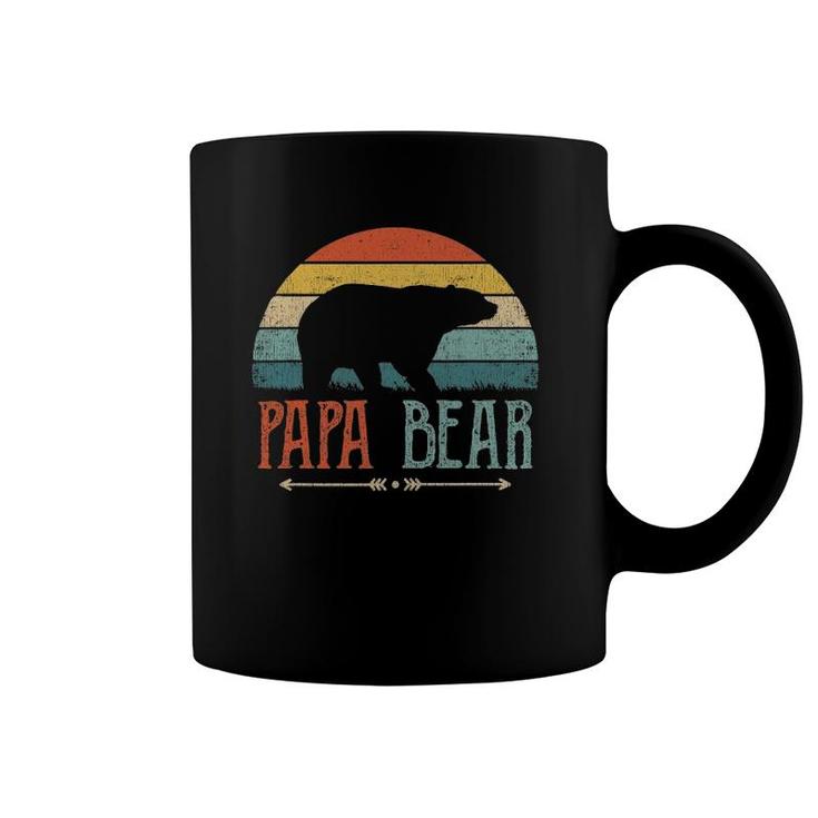 Mens Papa Bear Vintage Daddy Father's Day Retro Dad Coffee Mug