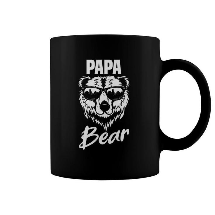 Mens Papa Bear Wearing Cool Sunglasses Father's Day Gift Coffee Mug