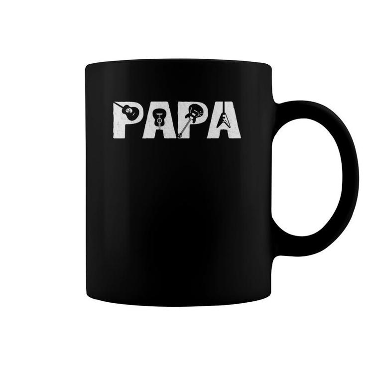 Mens Papa Father's Day Gifts Ideas Guitar Lover Guitarist Coffee Mug