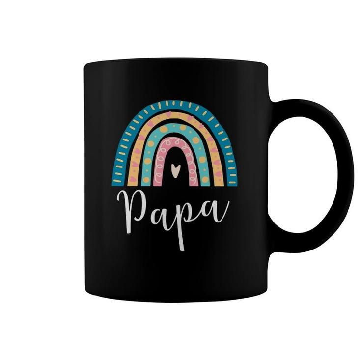 Mens Papa Rainbow Gifts For Dad Family Matching Coffee Mug