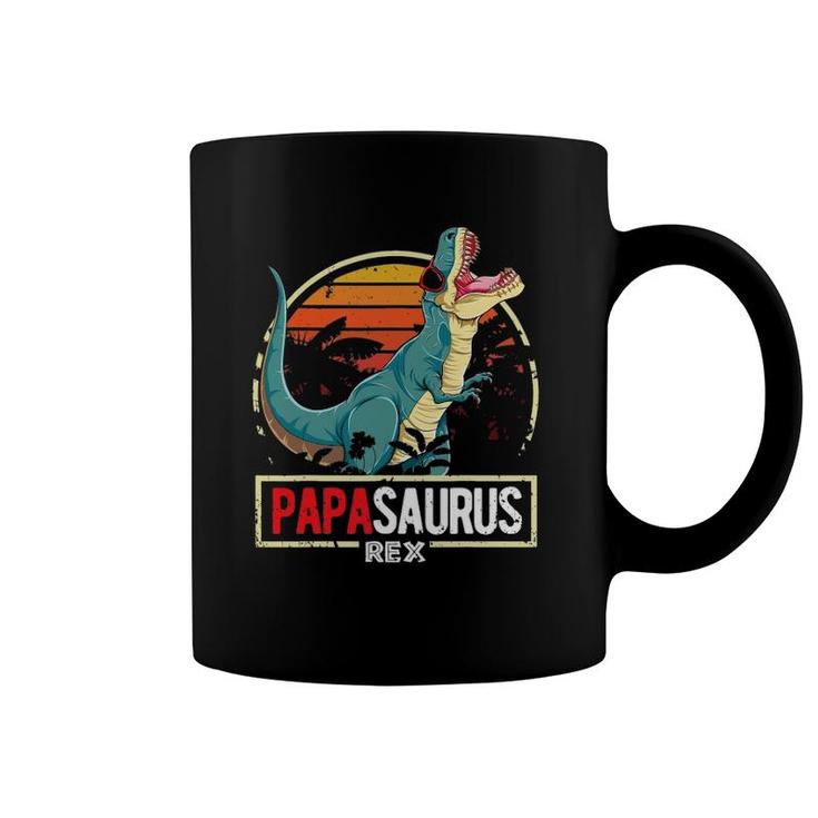 Mens Papasaurus Trex Dinosaur Funny Papa Saurus Matching Birthday Coffee Mug