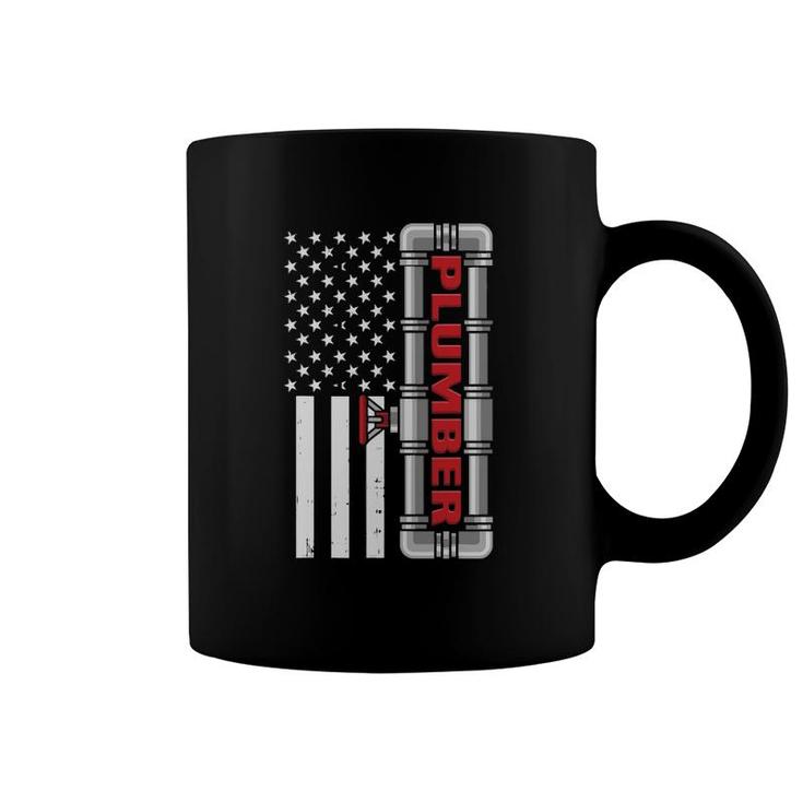 Mens Patriot Plumbers Flag American Usa Plumbing Coffee Mug