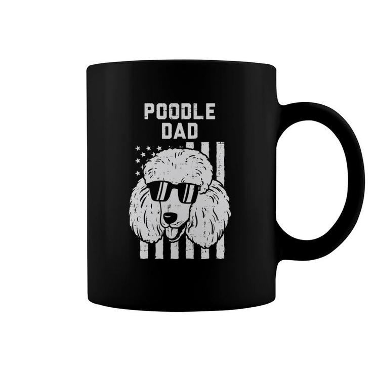 Mens Poodle Dad Us Flag Cool Patriotic Dog Lover Owner Men Gift Coffee Mug