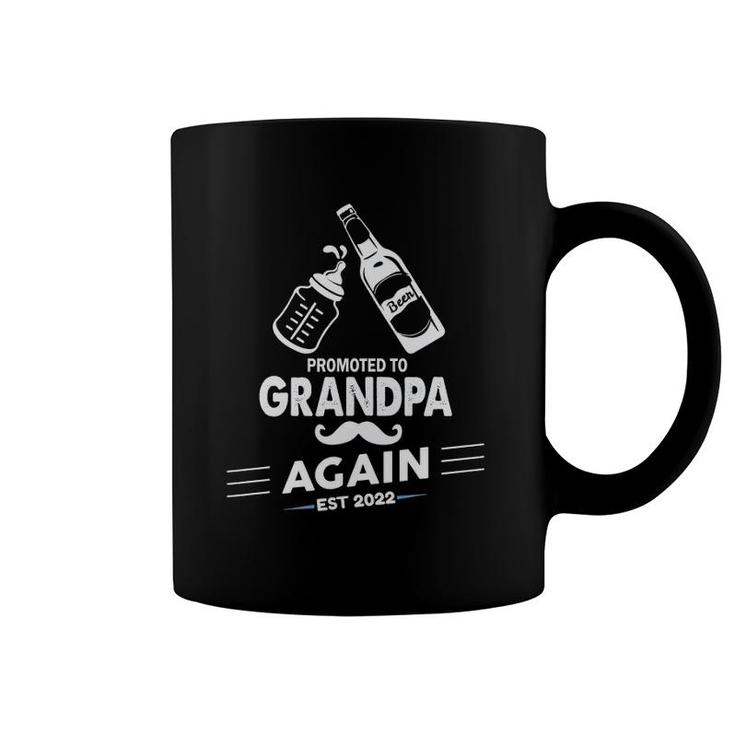Men's Pregnancy Announcement Promoted To Grandpa Again Est 2022  Coffee Mug