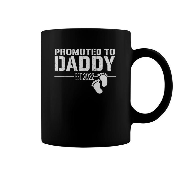 Mens Promoted To Daddy 2022 Funny Gift For New Dad First Time Dad Coffee Mug