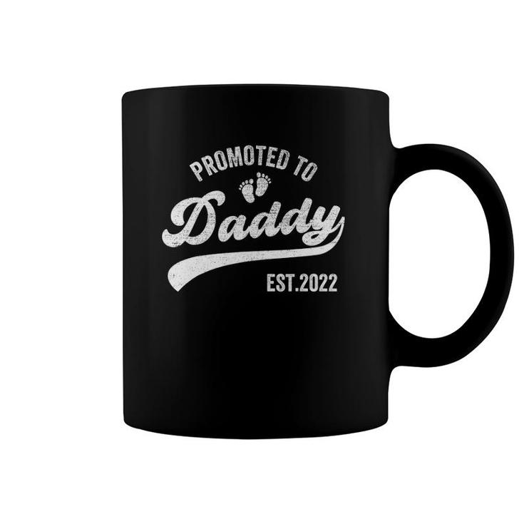 Mens Promoted To Daddy Est 2022 First Time Dad Coffee Mug