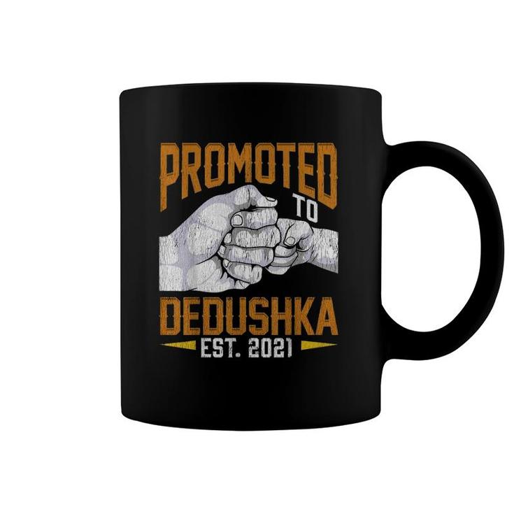 Mens Promoted To Dedushka Est 2021 Father's Day Gift New Dedushka Coffee Mug