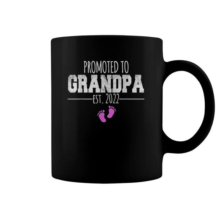 Mens Promoted To Grandpa 2022 First Time Grandfather Father's Day Coffee Mug