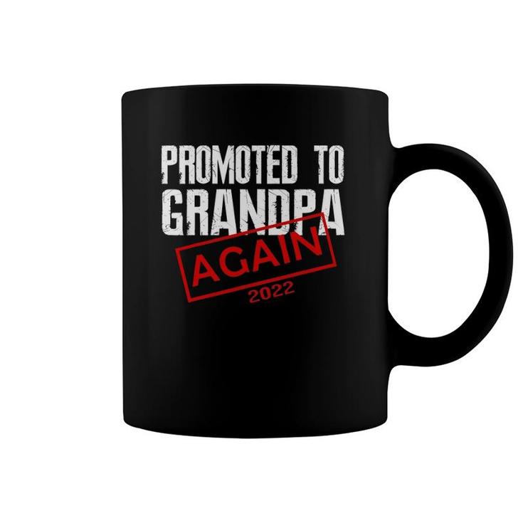 Mens Promoted To Grandpa Again Est 2022 Pregnancy Coffee Mug