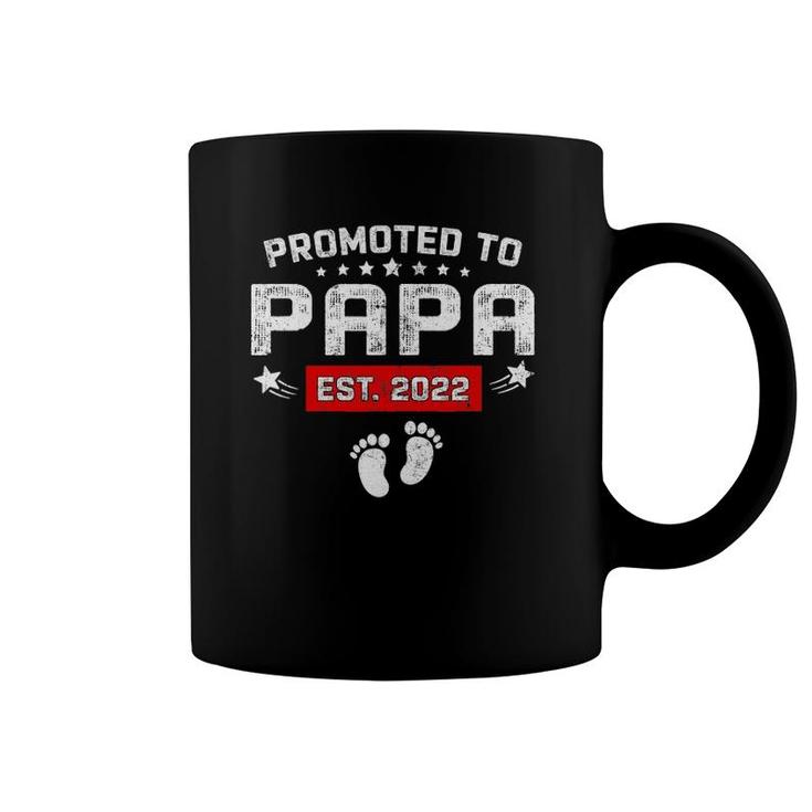 Mens Promoted To Papa Est 2022 Fathers Day Coffee Mug