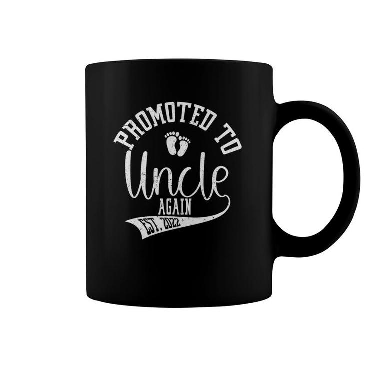 Mens Promoted To Uncle Again 2022 Cute New Uncle Tees For Men Coffee Mug