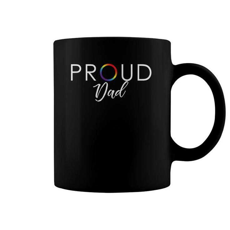 Mens Proud Dad  Cute Lgbtq Pride Month Gift Coffee Mug