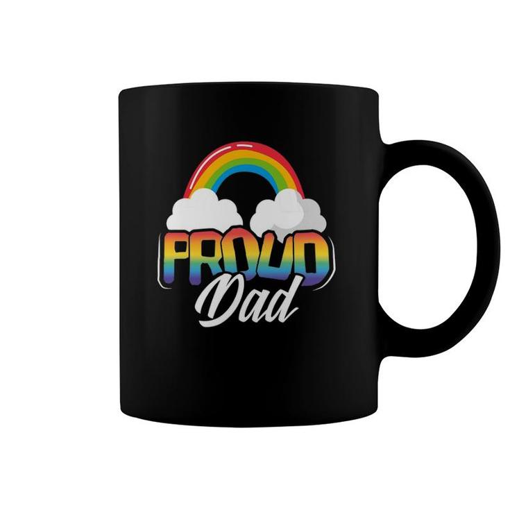 Mens Proud Dad Gay Pride Month Rainbow Lgbt Parent Father's Day Coffee Mug