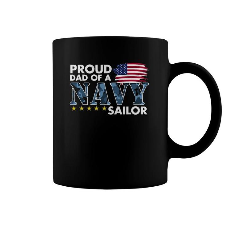 Mens Proud Dad Of A Navy Sailor Coffee Mug