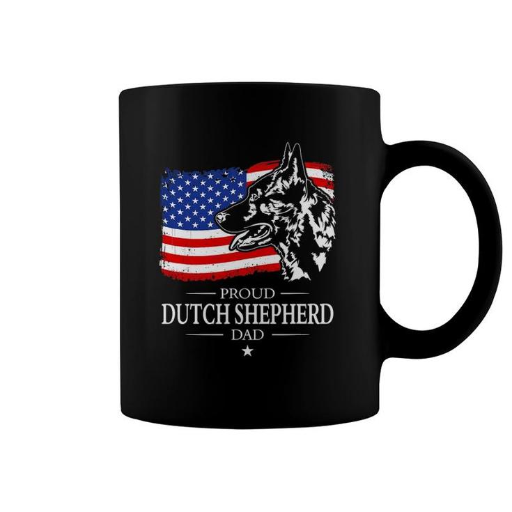 Mens Proud Dutch Shepherd Dad American Flag Patriotic Dog Gift Coffee Mug