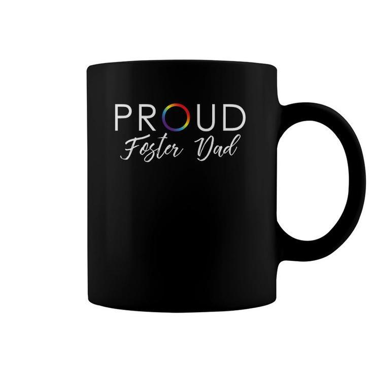 Mens Proud Foster Dad  Cute Lgbtq Pride Month Gift Coffee Mug