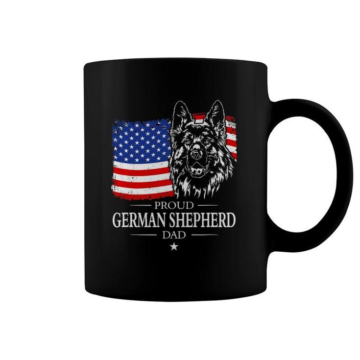 Mens Proud German Shepherd Dad American Flag Patriotic Dog Gift Coffee Mug