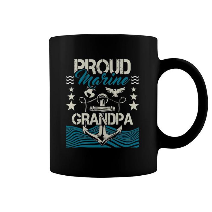 Mens Proud Marine Grandpa - Granddad Papa Pops Coffee Mug
