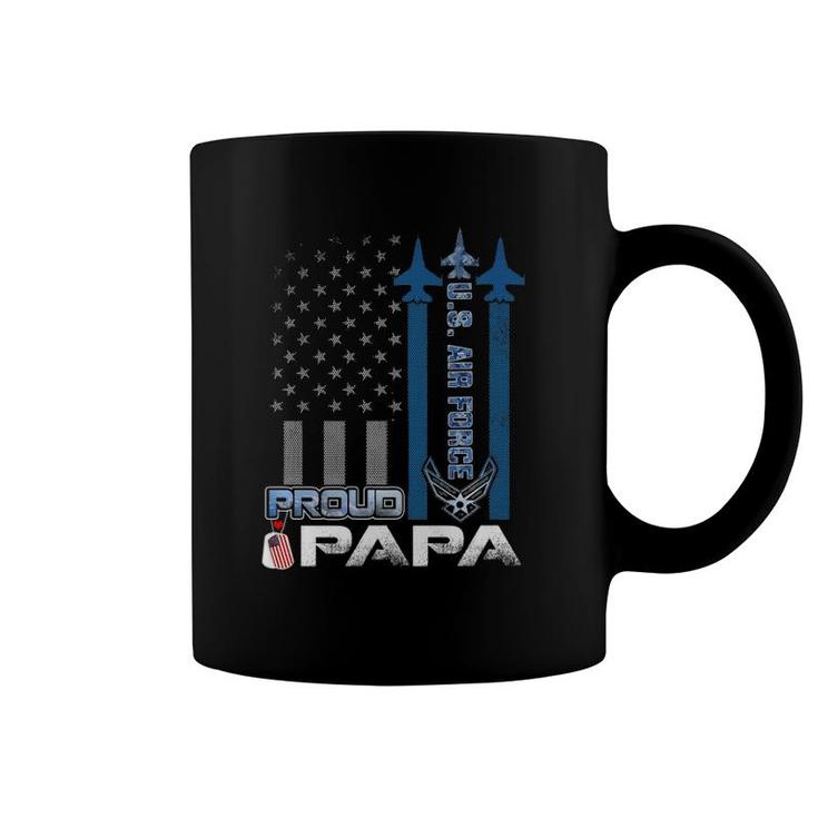 Mens Proud Us Air Force Papa Flag Patriotic Military - Usaf  Coffee Mug