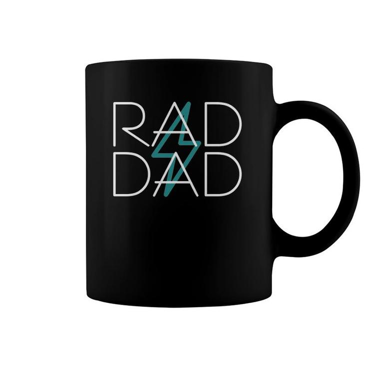 Mens Rad Dad Standard Lightning Bolt Strike 80'S Retro Coffee Mug