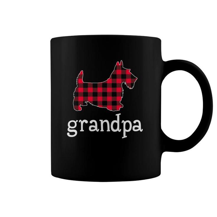 Mens Red Plaid Grandpa Scottie Christmas Matching Family Pajama Coffee Mug