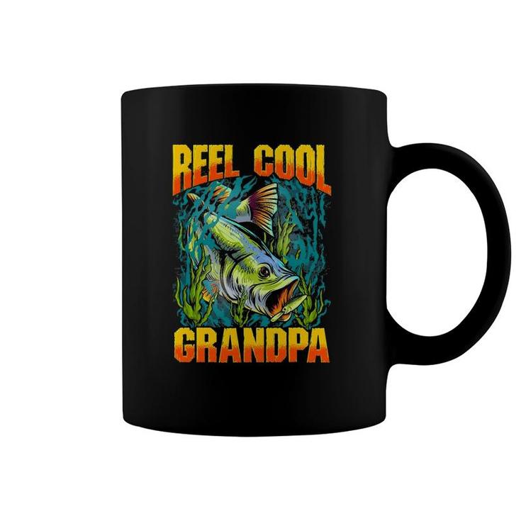 Mens Reel Cool Grandpa  Fishing Lover Gift Fathers Day Coffee Mug
