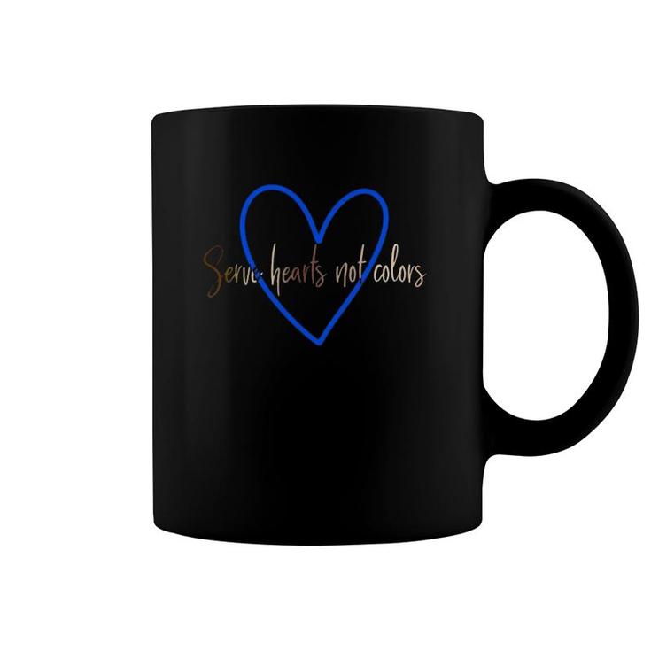 Mens Serve Hearts Not Colors Coffee Mug