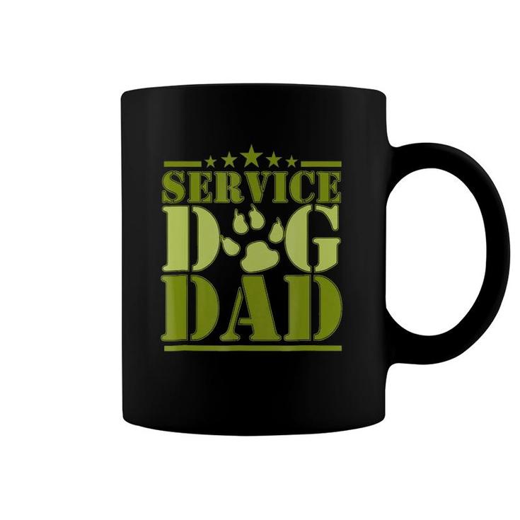 Mens Service Dog Dad  For Disabled American Veterans Coffee Mug