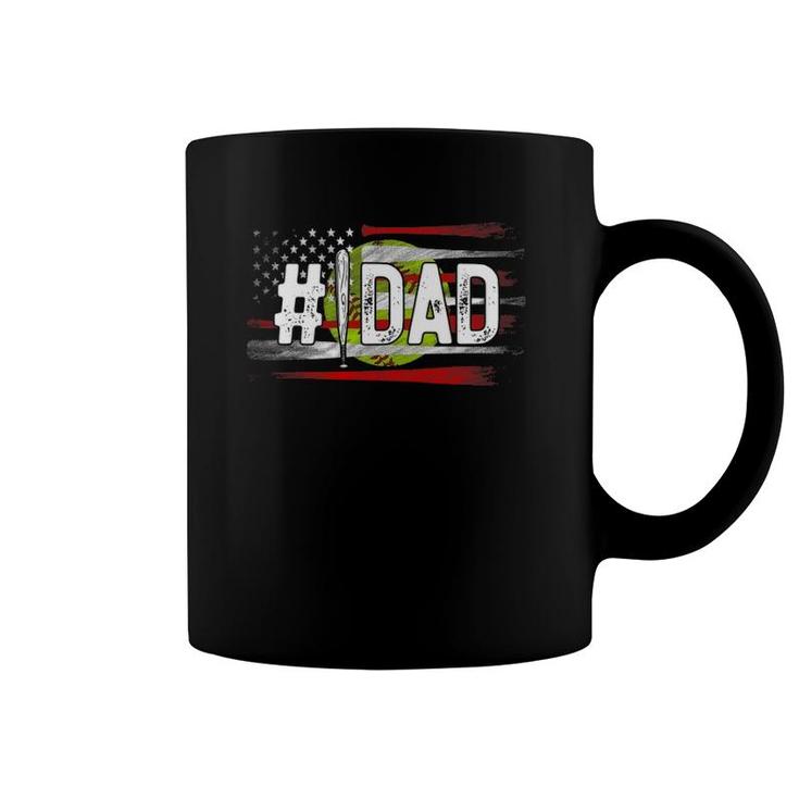 Mens Softball 1 Dad Number One Best Dad Coach Ever Fathers Day Coffee Mug