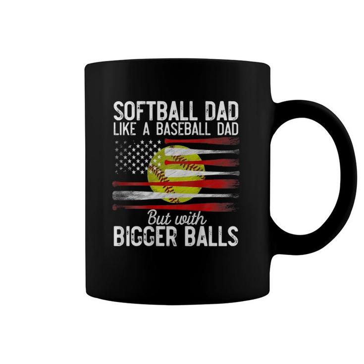 Mens Softball Dad Like A Baseball Dad Definition On Back Coffee Mug