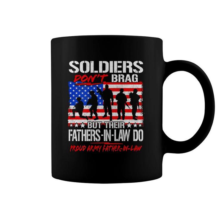 Mens Soldiers Don't Brag Proud Army Father-In-Law Funny Dad Gifts Coffee Mug