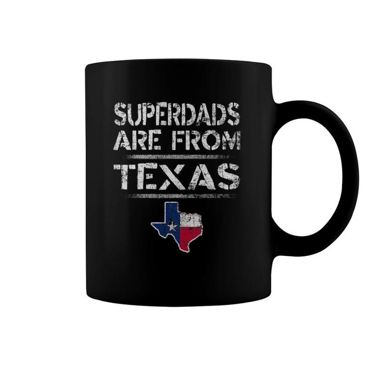 Mens Superdads Are From Texas Father's Day Flag Coffee Mug
