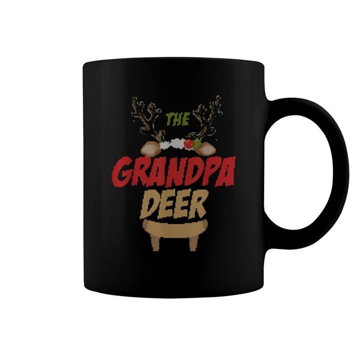 Mens The Grandpa Raindeer Family Matching Group Ugly Christmas  Coffee Mug