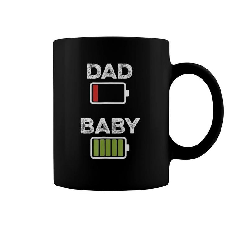 Mens Tired Dad Low Battery Baby Full Charge Funny Coffee Mug