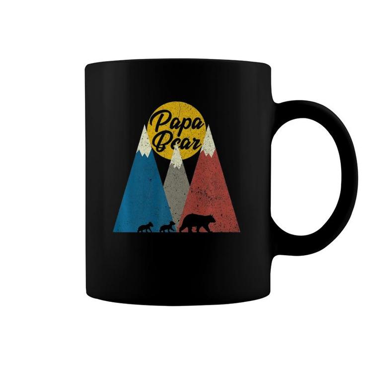 Mens Twin Dad  Papa Bear Two Cubsfather's Day Gift Coffee Mug