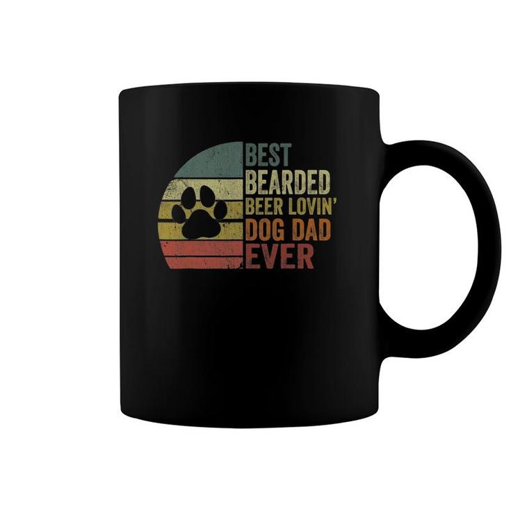 Mens Vintage Best Bearded Beer Lovin Dog Dad Dog Lover Owner Coffee Mug