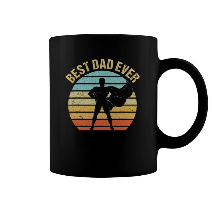 Mens Vintage Best Dad Ever  Superhero Father's Day Coffee Mug
