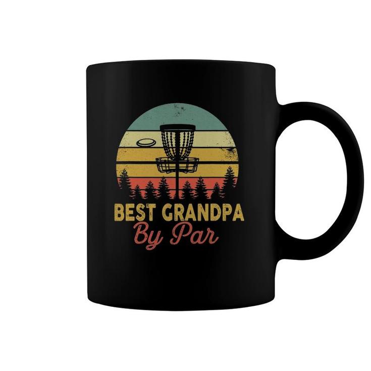 Mens Vintage Best Grandpa By Par Disc Golf Gift Dad Fathers Papa Coffee Mug