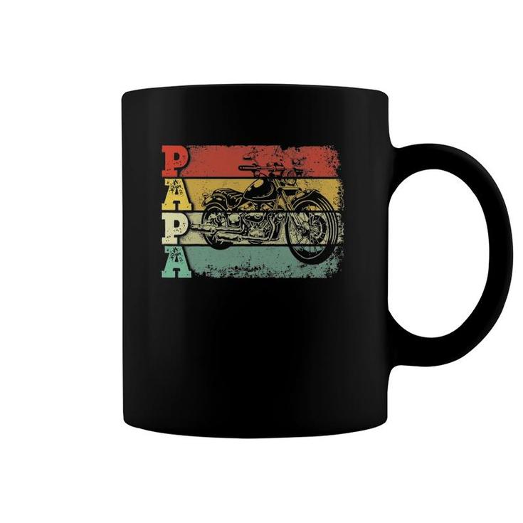 Mens Vintage Motorcycle Papa Biker Motorcycle Rider Father's Day Coffee Mug