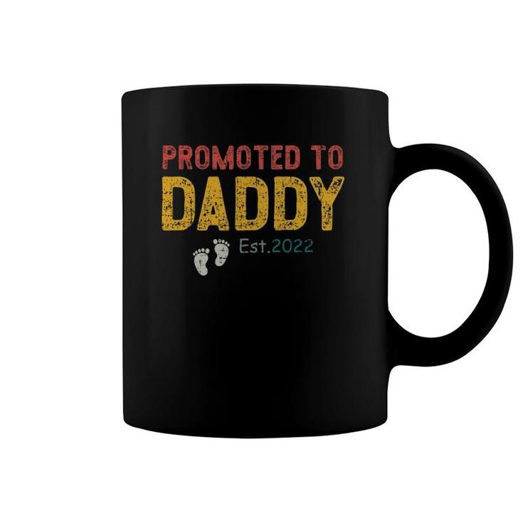 Mens Vintage Promoted To Daddy Est 2022 Father's Day Tee Coffee Mug