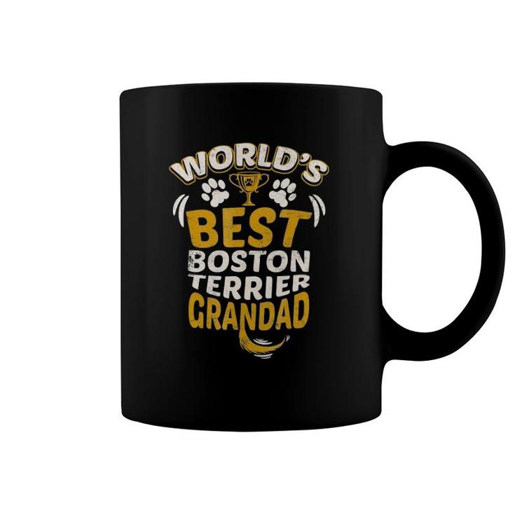 Mens World's Best Boston Terrier Grandad Graphic Coffee Mug