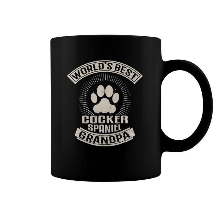 Mens World's Best Cocker Spaniel Grandpa Coffee Mug