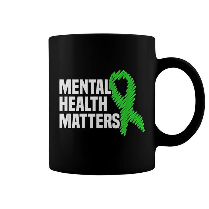 Mental Health Matters Green Ribbon Coffee Mug