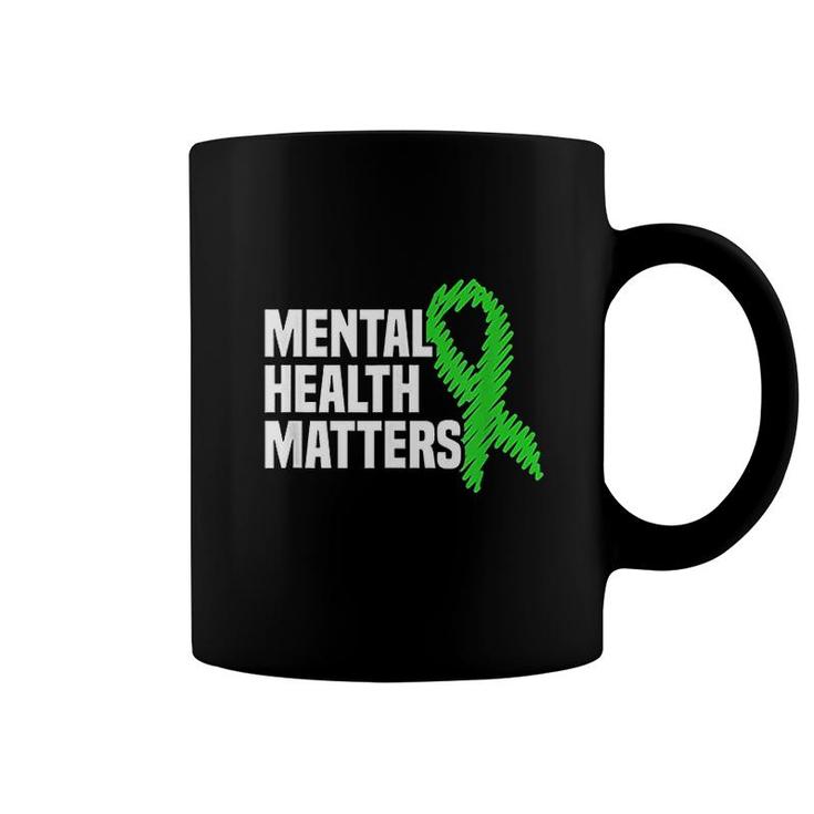 Mental Health Matters Green Ribbon Coffee Mug