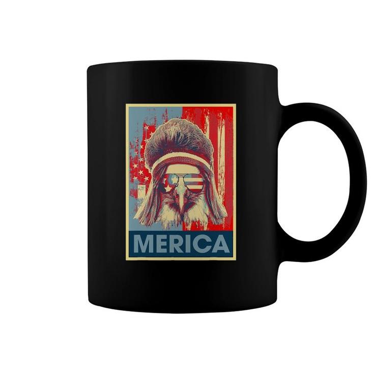 Merica Eagle Mullet 4Th Of July Vintage American Us Flag Coffee Mug