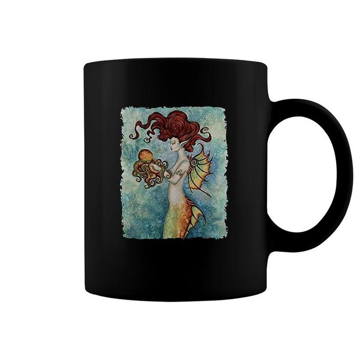 Mermaid And Octopus Art Graphic Coffee Mug
