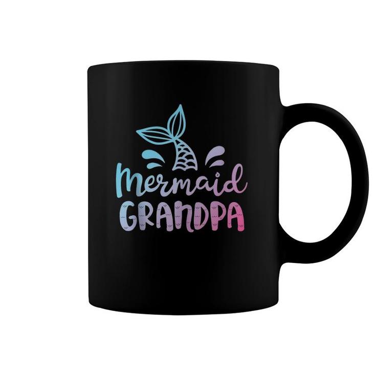 Mermaid Grandpa Funny Grandfather Family Matching Birthday  Coffee Mug